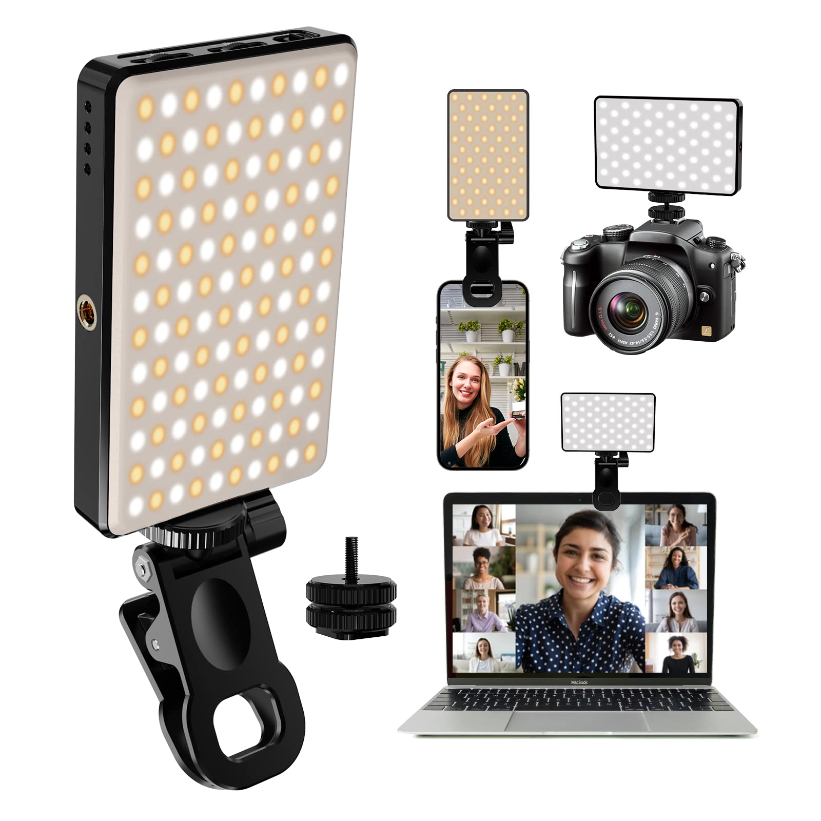 Photography Lighting Overhead - LED-Selfie-Licht, 3000 mAh, 120 LEDs, wiederaufladbar,