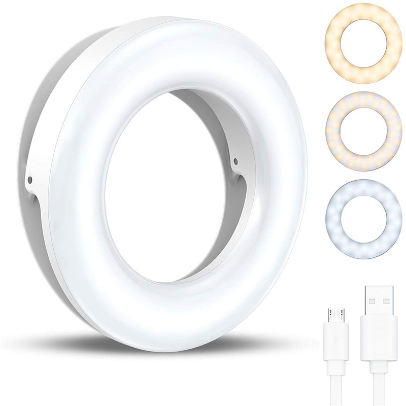Photography Lighting Overhead - Tragbare LED-Clip-Ring-Licht 40 LED-Selfie-Lampe 3200 K-6500
