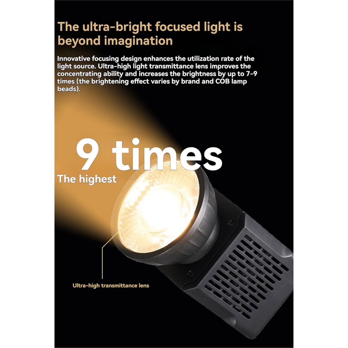 Fresnel Lens Attachment - -80 Mini-Fresnel-Linse, 9-zeiger hellerer Effekt, Fresnel-Scheinwerfer-Aufsatz