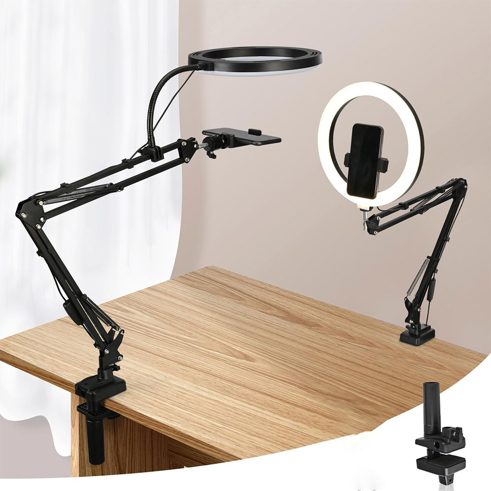 Photography Lighting Overhead - Ringlicht mit Ständer und Telefonhalter, USB-Ringlicht