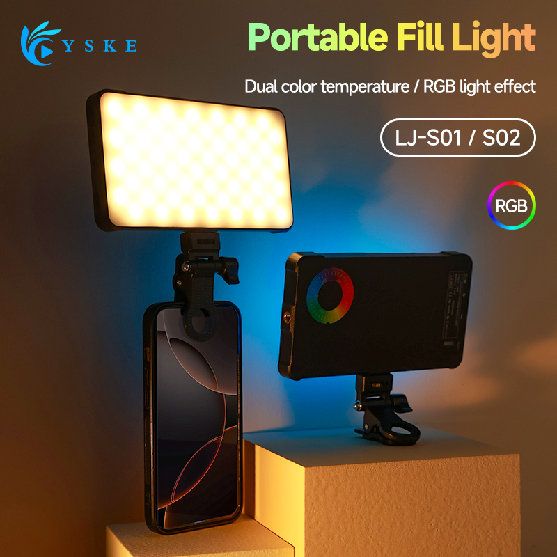 Photography Lighting Game - RGB-LED-Videoleuchte, gerade Tasche, Fotografie-Beleuchtungsclip für Telefon,