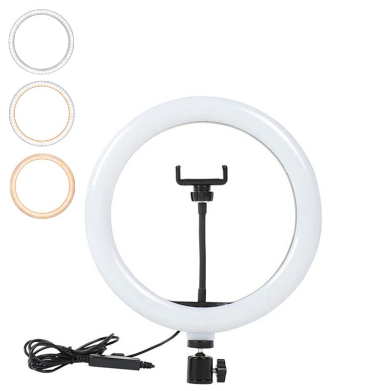 Photography Lighting Overhead - Videoleuchte 16/26/33cm Selfie-Ring-LED-Licht, dimmbar, runde Ringlichtlampe