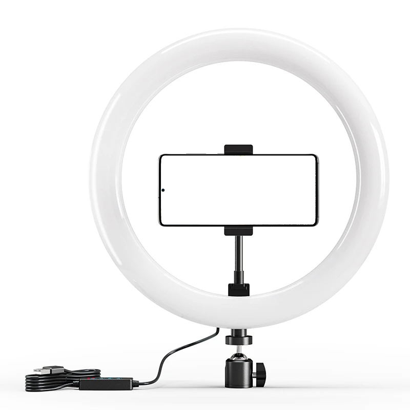 Photography Lighting Overhead - 10-Zoll-LED-Selfie-Ringlicht, Kreisfülllicht, dimmbare runde Lampe für