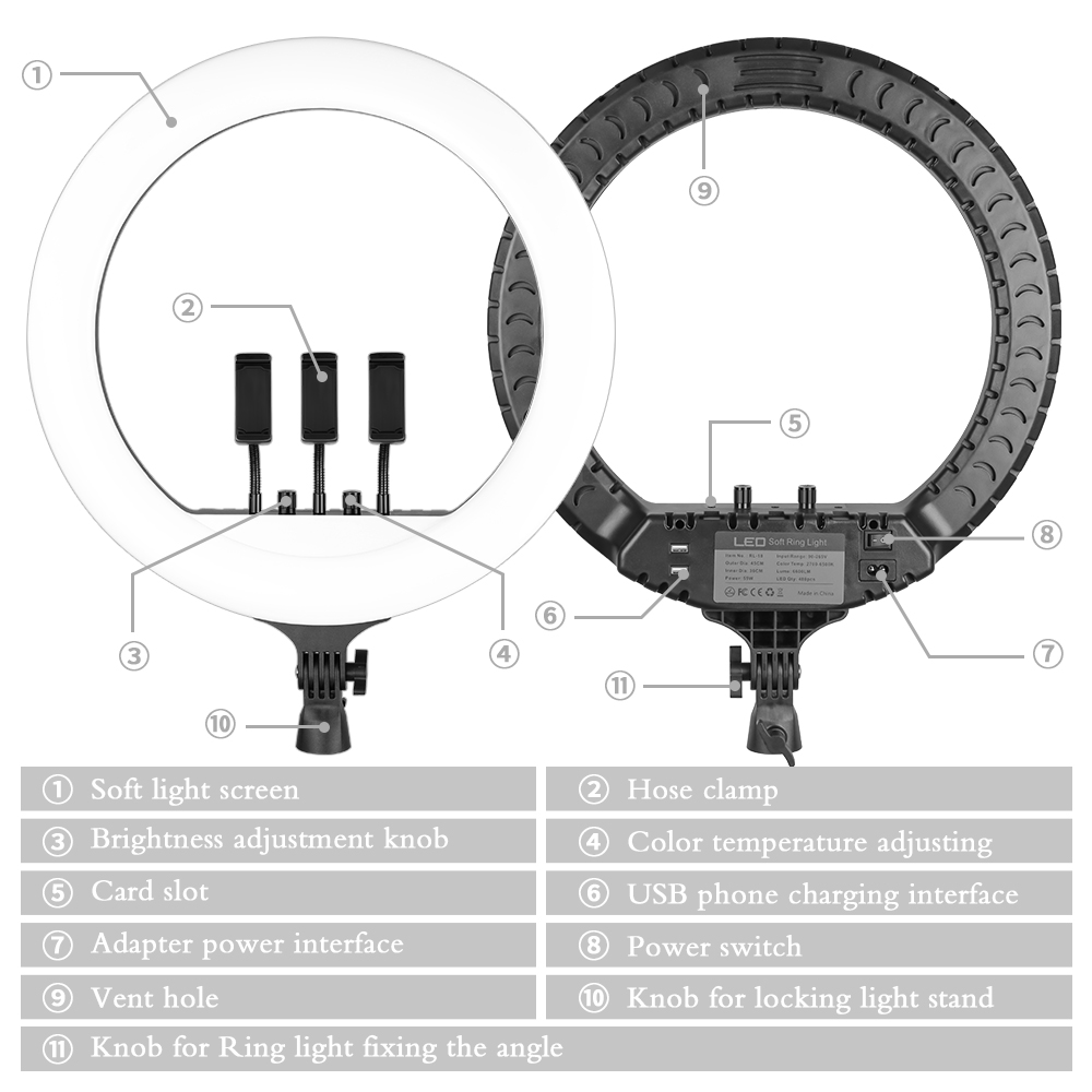 SH 18 Zoll Ringlicht LED Selfi – Photography Lighting Overhead Bewertung und Preis