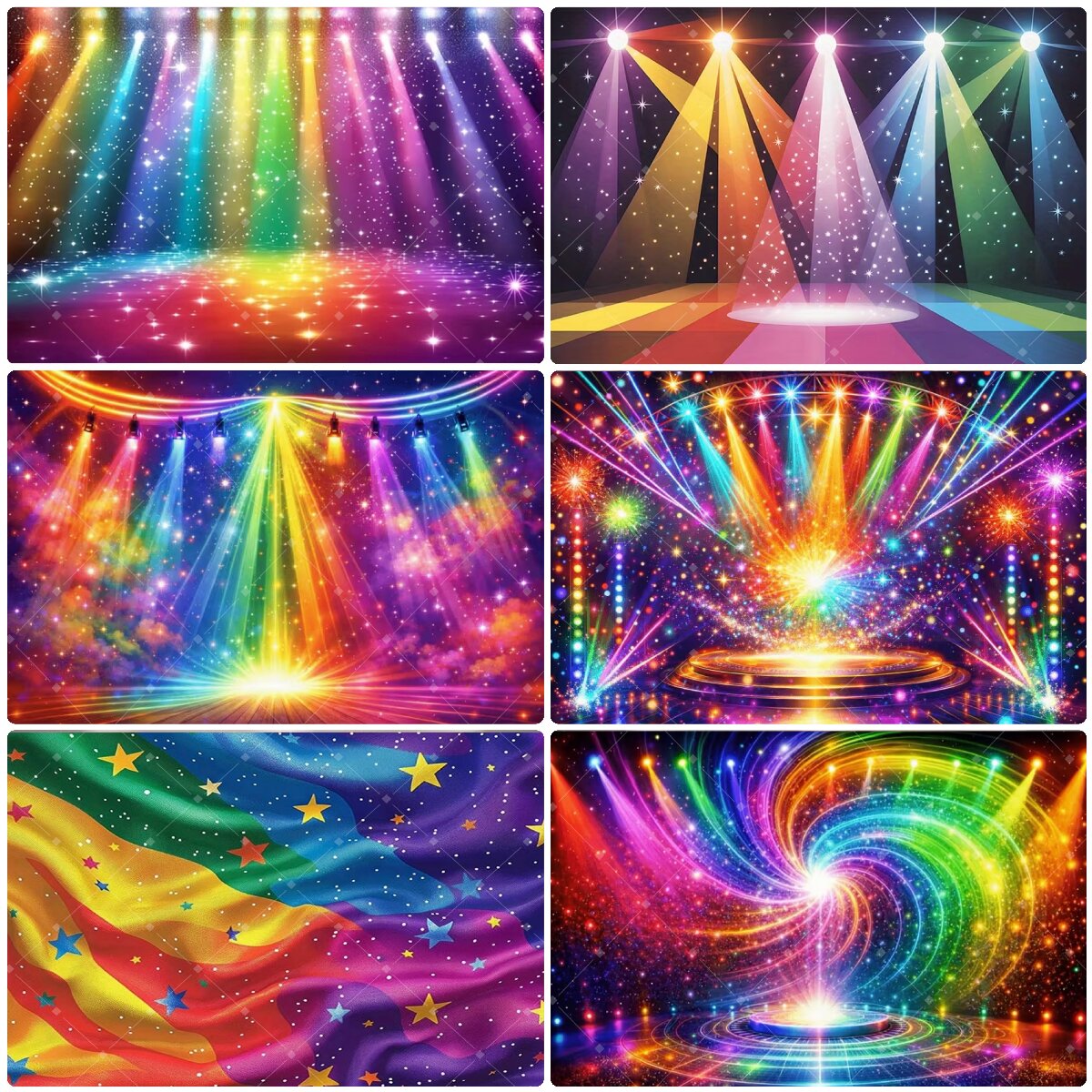 Bunter Regenbogen-Bühnenlicht- – Photography Lighting Background Bewertung und Preis