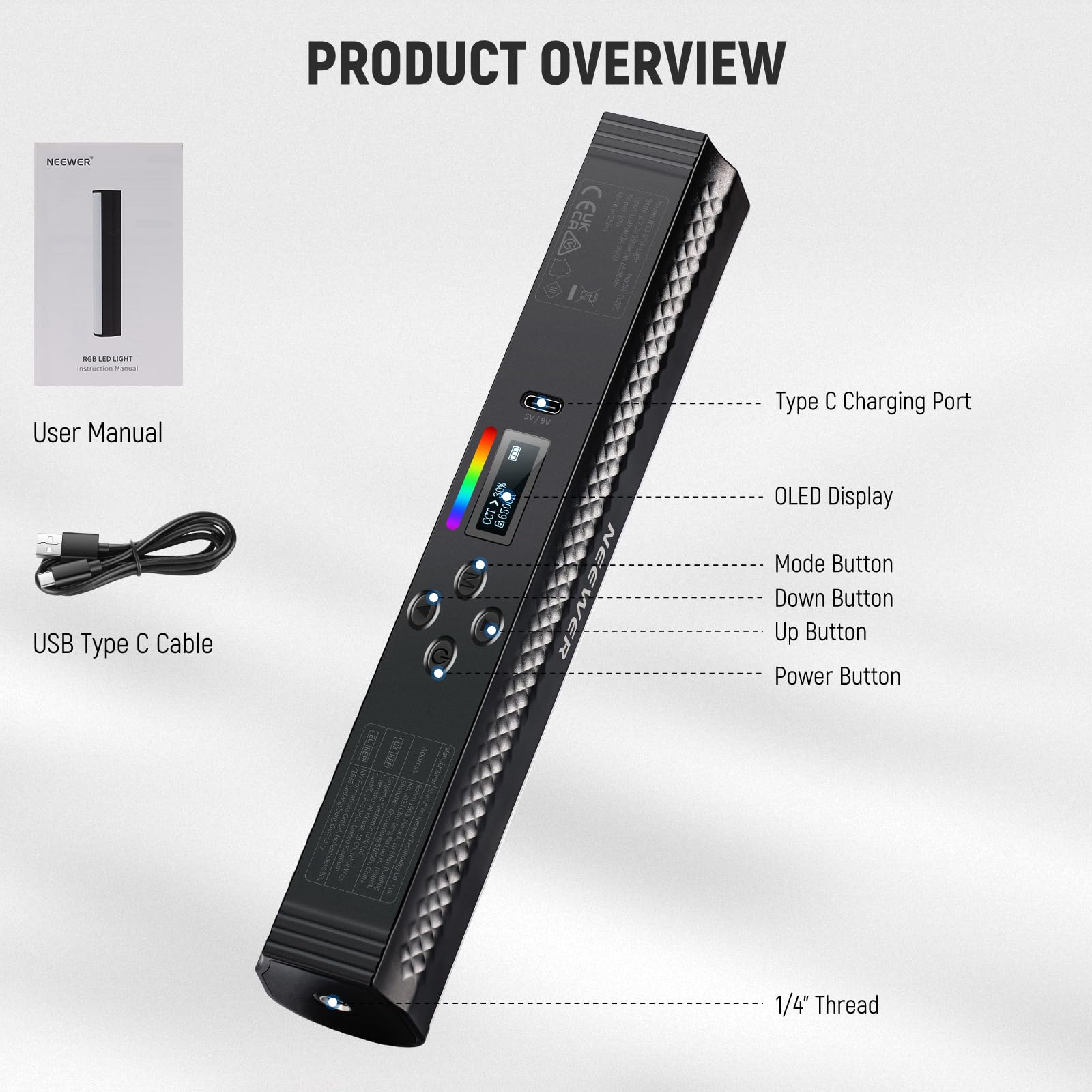 NEEWER RGB-Lichtstab mit APP-S – Photography Lighting Wand Bewertung und Preis
