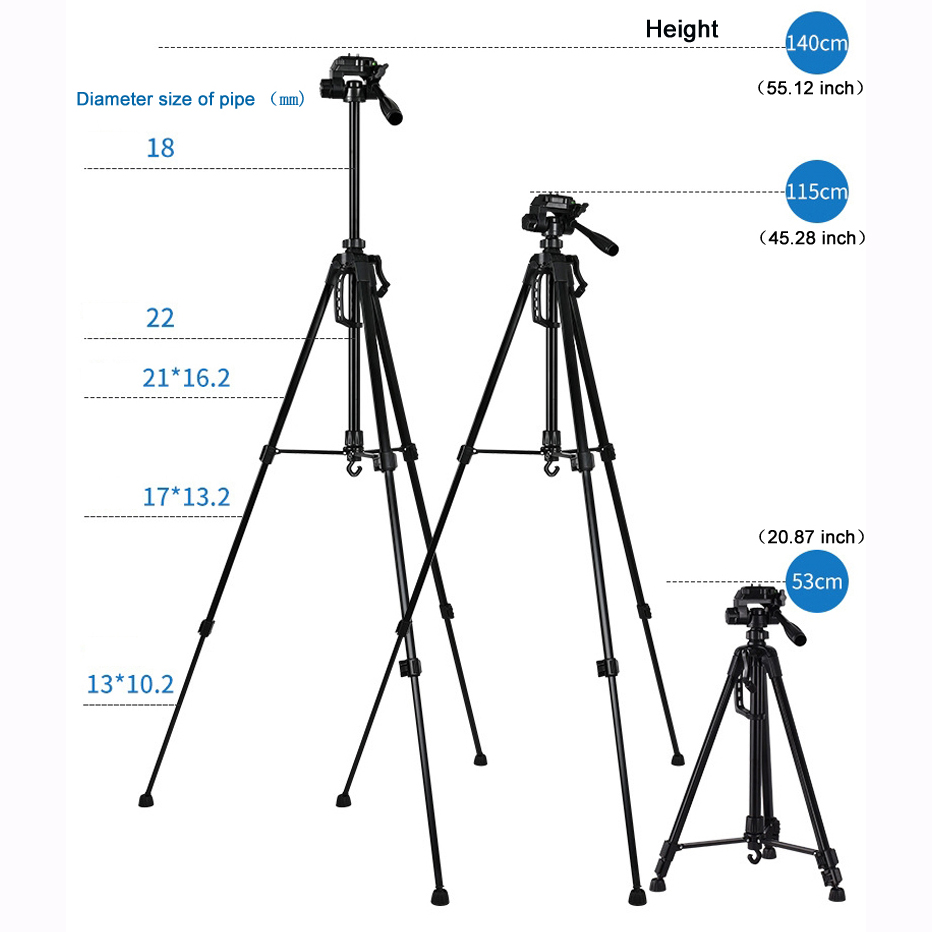 55-Zoll Universal-Stativ für T – Photography Video Lighting Kit With Adjustable Tripod Stand Bewertung und Preis
